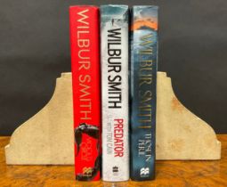 Books - Wilbur Smith hardbacks, the Hector Cross complete series - three signed editions