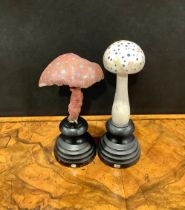 Natural History - Mycology - a painted model of fungus specimen, mounted for display, 14.5cm high;