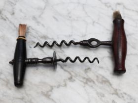 Helixophilia - a 19th century steel lever-hole direct pull corkscrew, by Lund, marked, turned