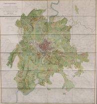 Italy - Rome and the Grand Tour - Filippo Trojani, a large map, Carta topografica del suburbano di