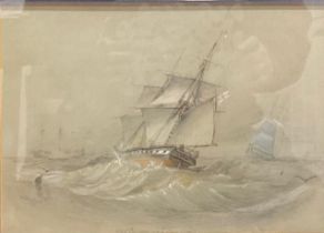 Maritime School (19th century) HMS Childers pencil and watercolour, 21cm x 29cm