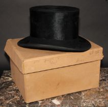 An early 20th century silk top hat, by Christys’ London, retailed by RW Forsythe Limited, Glasgow