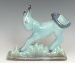 An Art Deco Sylvac model of a stylised stubborn mule, pulling back on its haunches, eyes fixed,