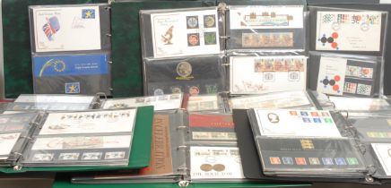 Stamps - three bags of GB FDC and presentation packs, 1970's to 1990's, in nine binders, castles,