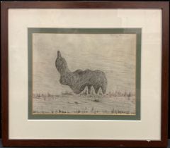 Henry Moore, after, Sculptural form, signed in pencil, lithograph, 23.5cm x 30cm.