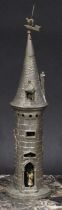An early 20th century French novelty hygrometer, as a tower, Observatoire De La Tour Pointue, 27cm