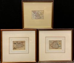 Maps - Van den Keere, Pieter (Flemish, 1571-c.1646), trio of hand coloured engraving maps, Surrey,