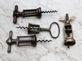 Helixophilia - an early 20th century steel two-pillar mechanical corkscrew, The Challernge, 15cm