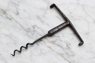 Helixophilia - a late 18th/early 19th steel double-folding pocket corkscrew, marked Tallen, 8.5cm