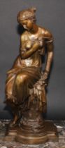 In the manner of Auguste Moreau (1834-1917), a patinated bronze, Distrait, 45cm high