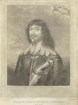 C. Turner, by, Sir Anthony Van Dyck, after, George Gordon, Marquis of Huntley, print, 14.5cm x 10.