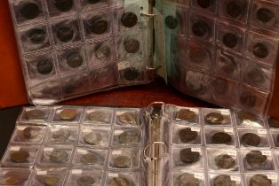A collection of UK base metal coins, 18th to 20th century – two ring binder albums, one light