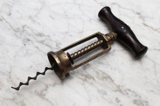 Helixophilia - a 19th century brass Coney & Co patent mechanical corkscrew, The King, no. 6064,