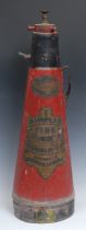 Fire Fighting History - a vintage brass and steel fire extinguisher, the No.2 Simplex by Mather &