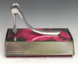 A Manolo Blahnik for Habitat, Very Important Product cast aluminium stylised shoehorn, as an