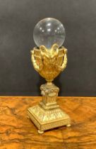 Mysticism and the Occult - a crystal ball, of small proportions, the 19th century French gilt