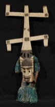 Tribal Art - a Dogon kanaga mask, for wear at the dama collective funerary rite, typical double-