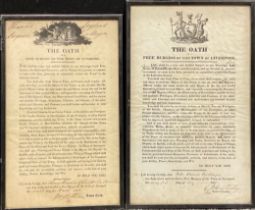 A George III proclamation poster, The Oath of a Free Burgess of the Town of Liverpool, Thomas Rimmer