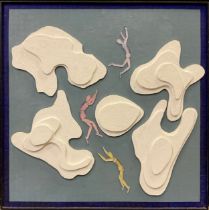 Derek Carruthers (1935-2021) Island Gymnastics, 3D mixed media, signed and titled verso, 77cm x