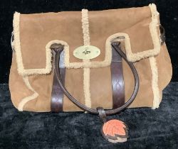 **LOT WITHDRAWN** A lady's Mulberry Bayswater sheepskin and brown leather handbag, fastening with a