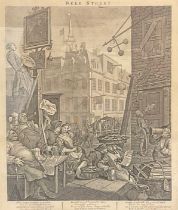 The Gin Act - William Hogarth (1697 - 1764), after, Beer Street, engraving, 41cm x 31cm, published
