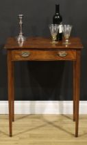A 19th century mahogany serpentine side table, of small and neat proportions, slightly oversailing
