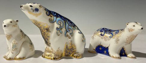 A Royal Crown Derby paperweight Aurora Polar Bear, specially commissioned by Connaught House, gold