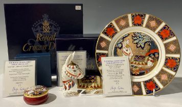 A Royal Crown Derby paperweight, Thistle Donkey, Govier's of Sidmouth exclusive 2001 annual
