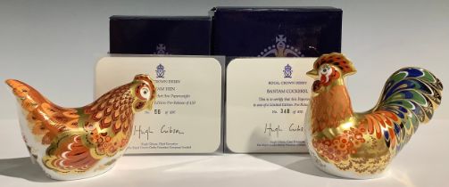 A Royal Crown Derby paperweight, Bantam Cockerel, gold backstamp pre-release, limited edition 348/