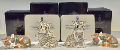 A pair of Royal Crown Derby paperweights, Tabitha and Thomas Kittens, special editions for The