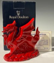 A Royal Doulton model, Welsh Dragon, "Y Ddraig Goch" produced exclusively for the Cardiff