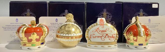 A Royal Crown Derby paperweight, Coronation Orb, 50th Anniversary limited edition 192/950, gold