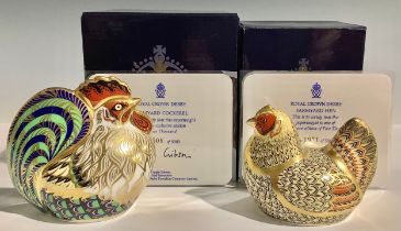 A Royal Crown Derby paperweight, Farmyard Cockerel, designed by Tien Manh Dinh, exclusive limited