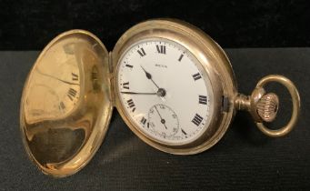 A Neva gold plated Hunter pocket watch