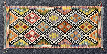Rugs and Carpets - a Chobi kilim carpet runner, 154cm x 66cm