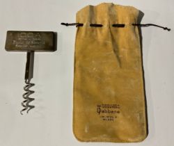 Helixophilia - A modernist silver corkscrew, the large rectangular handle engraved '25', 'I.C.C.A.