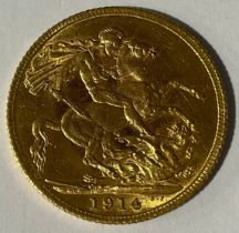 A George V full gold sovereign, 1914