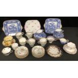 A Wedgwood Fallow Deer pattern part tea service, comprising cake plates, side plates, cream jug,