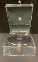 A 1920s German Triumphon wind-up phonograph with 8 inch turntable