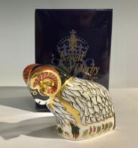 A Royal Crown Derby paperweight, Derby Ram, 7cm high, exclusively available from The Royal Crown