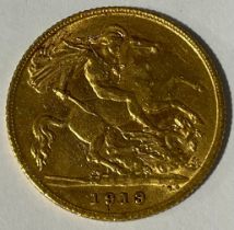 A George V half gold sovereign, 1913