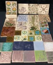 Architectural Salvage - a collection of late Victorian and later tiles, various patterns (quantity)