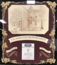 A pair of 20th century bar mirror signs, Chateau Latour and Chateau Mouton-Rothschild, each 49cm x