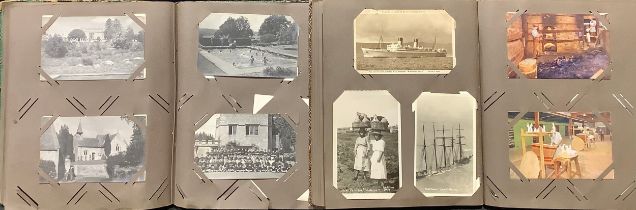 A collection of early 20th century and later postcards, including shipping, topographical, military,