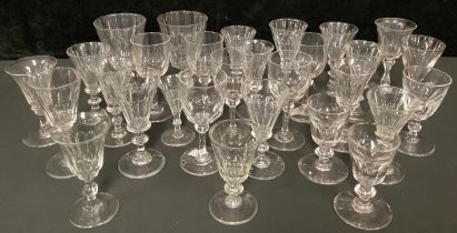 Glassware - a quantity of late 18th/early 19th century drinking glasses, various shapes and sizes