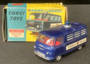 Toys & Juvenalia - Corgi Toys 464 Commer Police van with flashing light, blue body with 'COUNTY