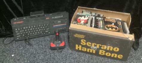 Retro Gaming and Technology - a Sinclair ZX Spectrum+2 128K console; a Cheetah Mach I joystick;