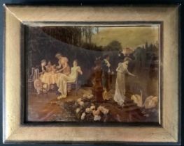Pictures and Prints - A Victorian crystoleum The Garden Party Unsigned, crystoleum, 26.5cm x 19cm