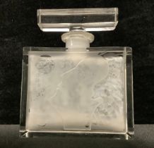 A French Art Deco scent bottle, with profile of young lady