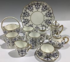 A Coalport miniature part tea service, comprising teapot, coffee pot, cream jug, sugar bowl and